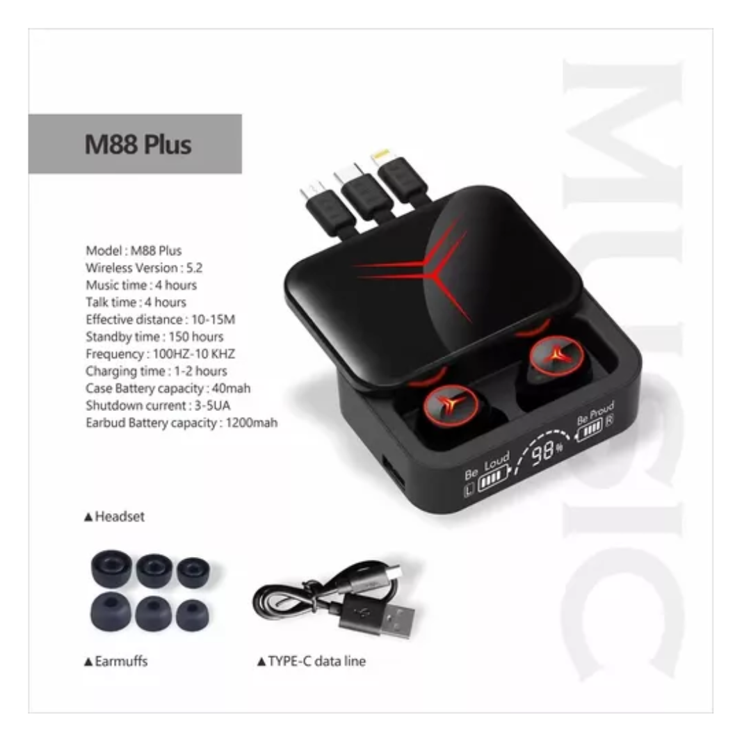 Audífonos Inalámbricos Bluetooth M88 Plus